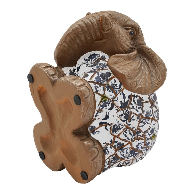 Brown Decorative Magnesium Oxide Elephant Garden Stool For Home Decor 2