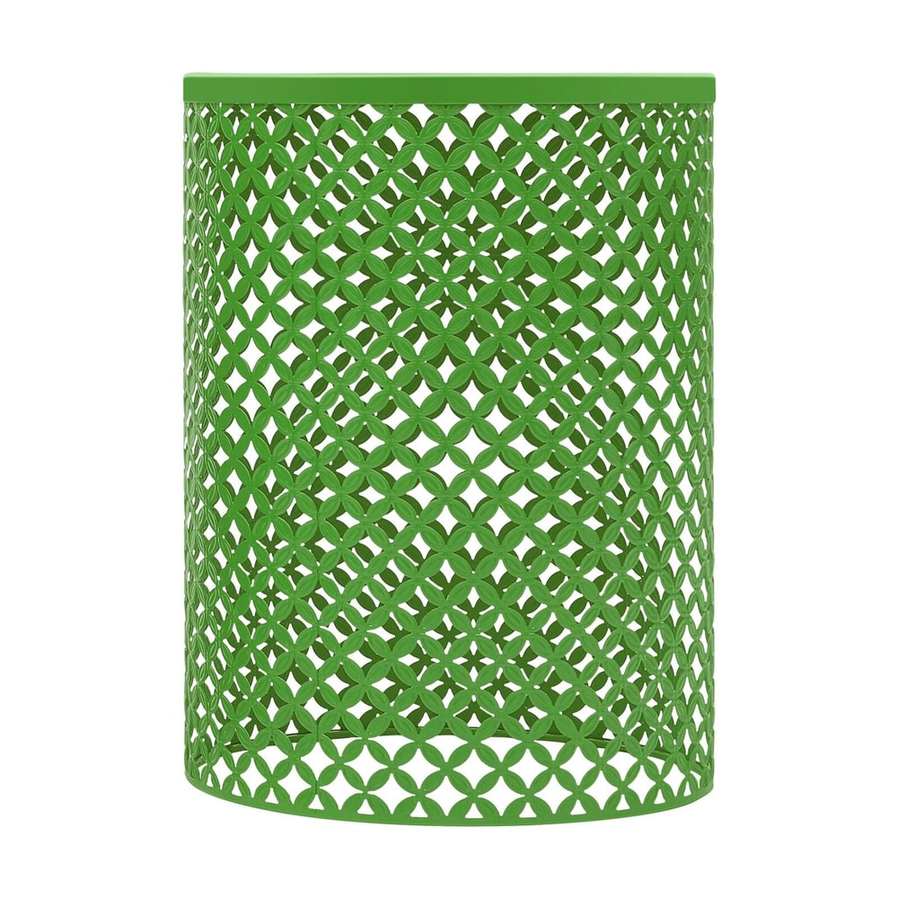 Accent Table With Modern Openwork Pattern Green Side Table Metal Frame 3