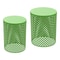 Accent Table With Modern Openwork Pattern Green Side Table Metal Frame 7