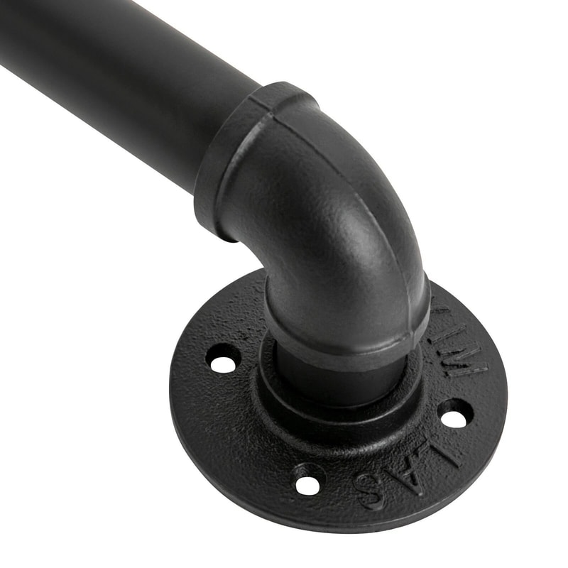 Iron Handrail Stair Railing Kit Black WallMounted For IndoorOutdoor Use 1