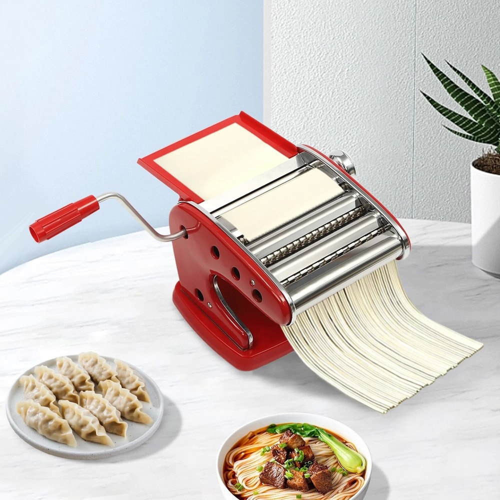 Pasta Maker Machine With Adjustable Thickness Settings Durable Stainless Steel Construction 0