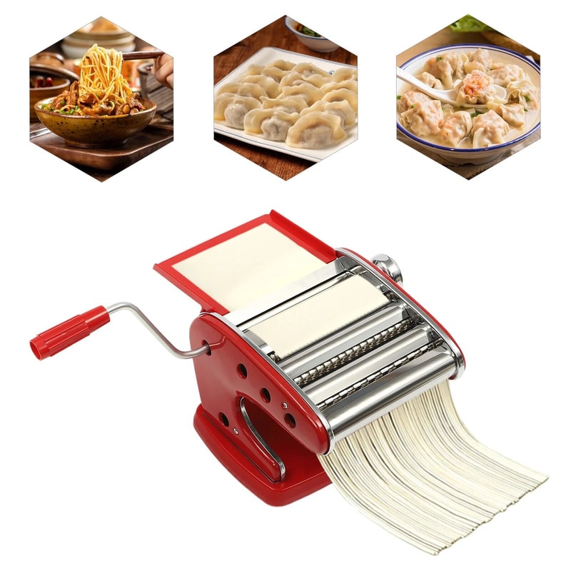 Pasta Maker Machine With Adjustable Thickness Settings Durable Stainless Steel Construction 16