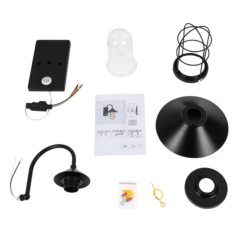 Wall Lantern Light Fixture Porch Sconce Outdoor Motion Sensor Wall Mounted Lamp 6