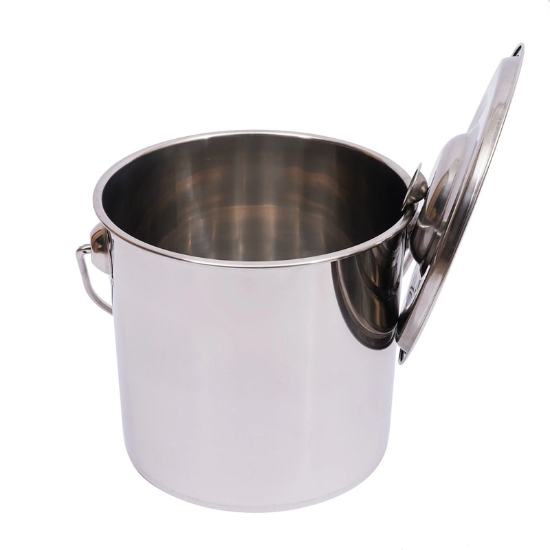 12L Stainless Steel Food Water Storage Bucket With Lid Extra Thick Barrel Design 6