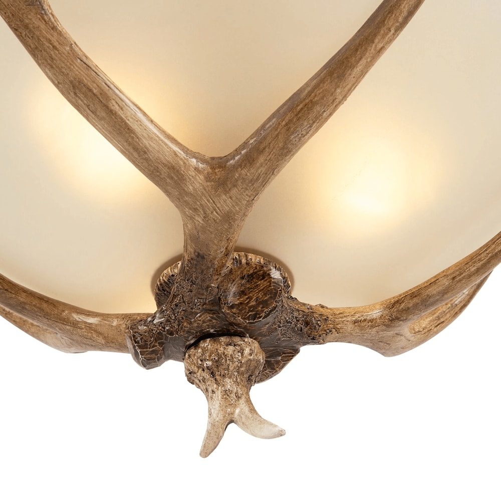 Rustic Faux Deer Horn Ceiling Light Vintage Antler Chandelier Pendant Lamp 1