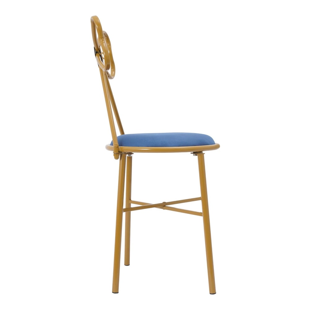 Velvet Backrest Chair Elegant Butterfly Vanity Dining Stool 4