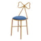 Velvet Backrest Chair Elegant Butterfly Vanity Dining Stool 7