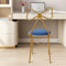 Velvet Backrest Chair Elegant Butterfly Vanity Dining Stool 0