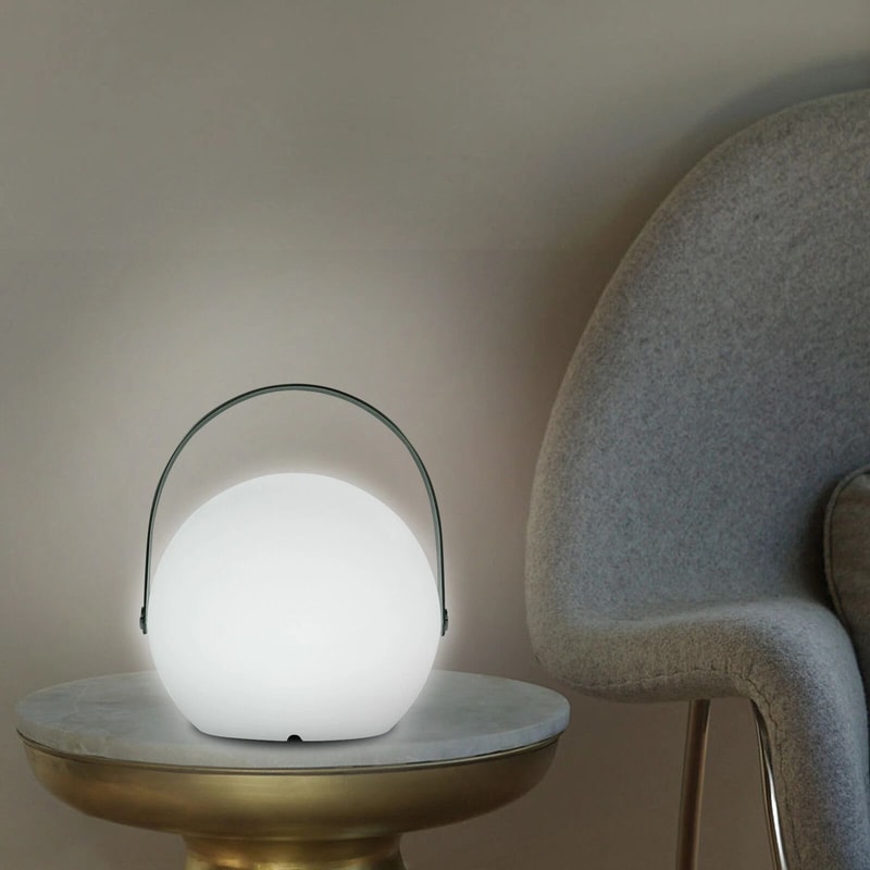 USB Battery Powered LED Table Lamp Sphere Dimmable Remote Control Handle 1