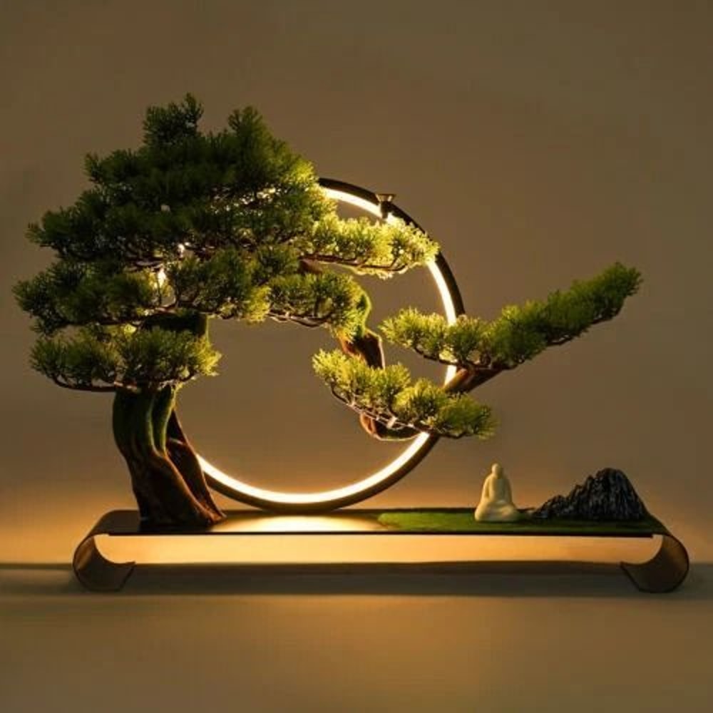 Backflow Incense Zen Artificial Pine Tree With Lamp Rings Decoration 110V For Home Meditation Ambia 9