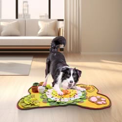 pet treats snuffle mat, dog feeding mat fleece yellow, orange