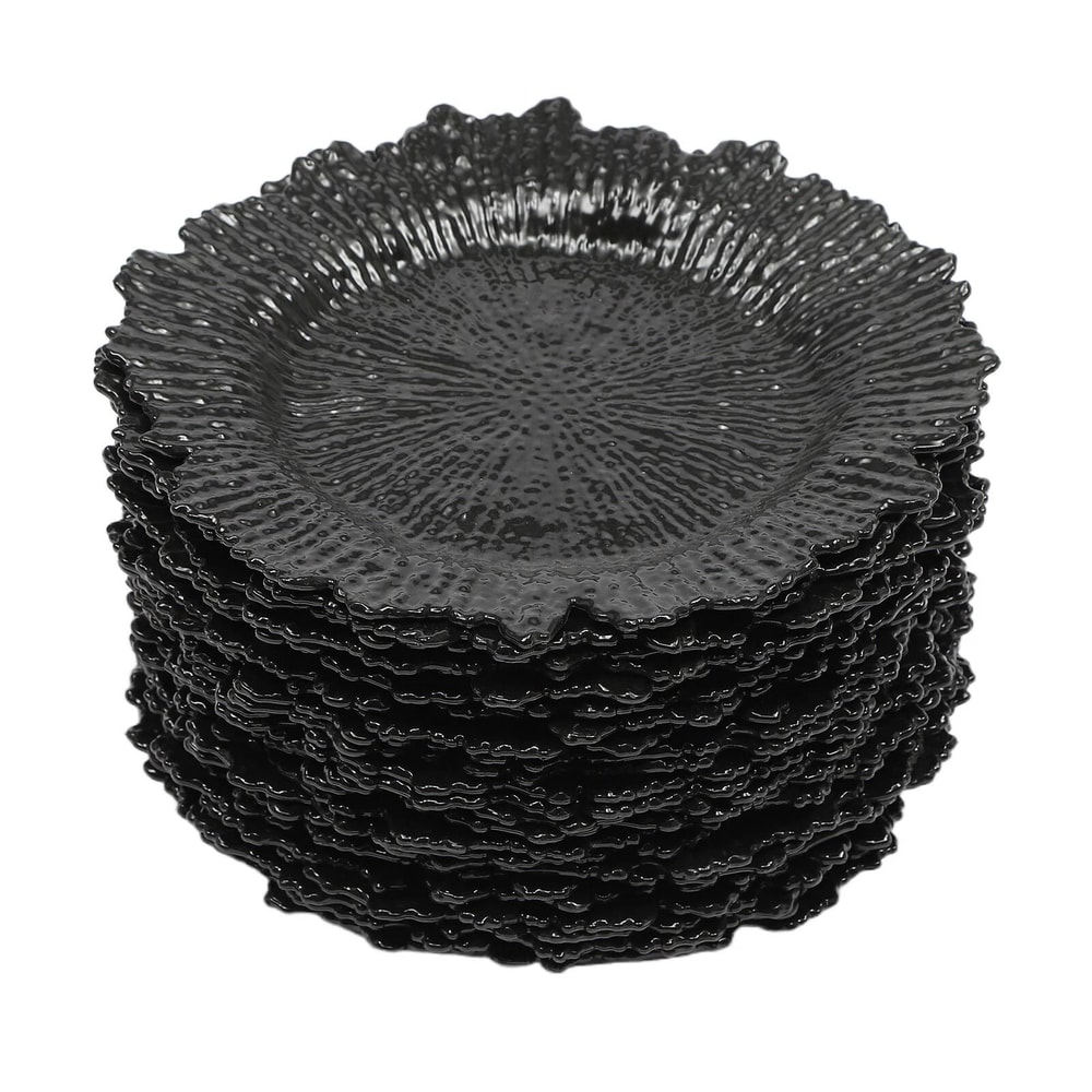 Round Plastic Reef Plates Modern Charger Plates Dinner Plates 5