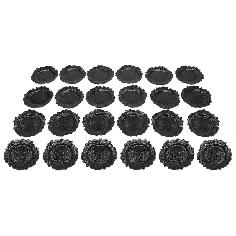 Round Plastic Reef Plates Modern Charger Plates Dinner Plates 6