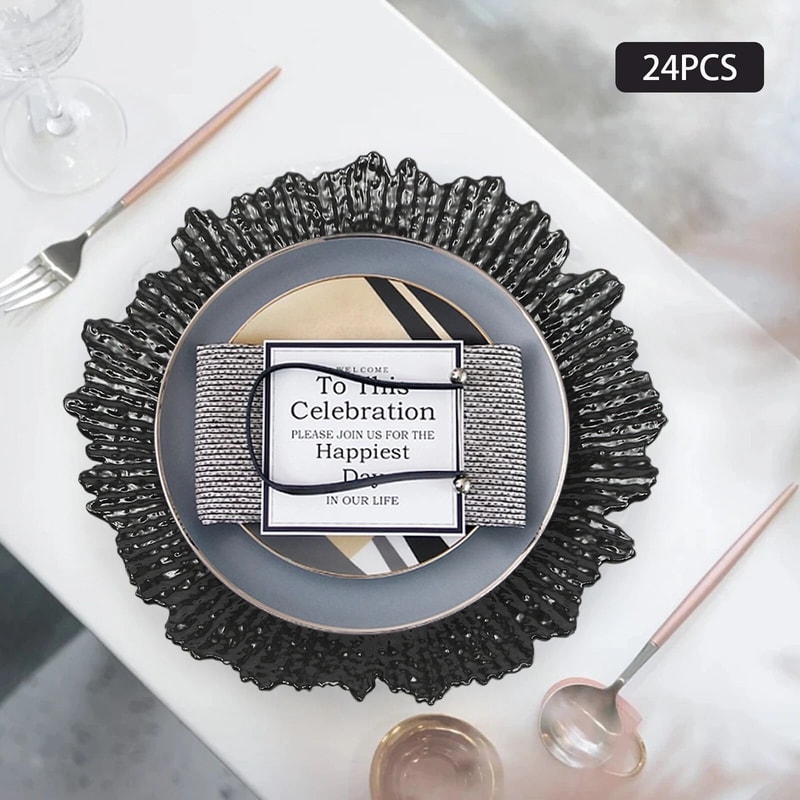 Round Plastic Reef Plates Modern Charger Plates Dinner Plates 9