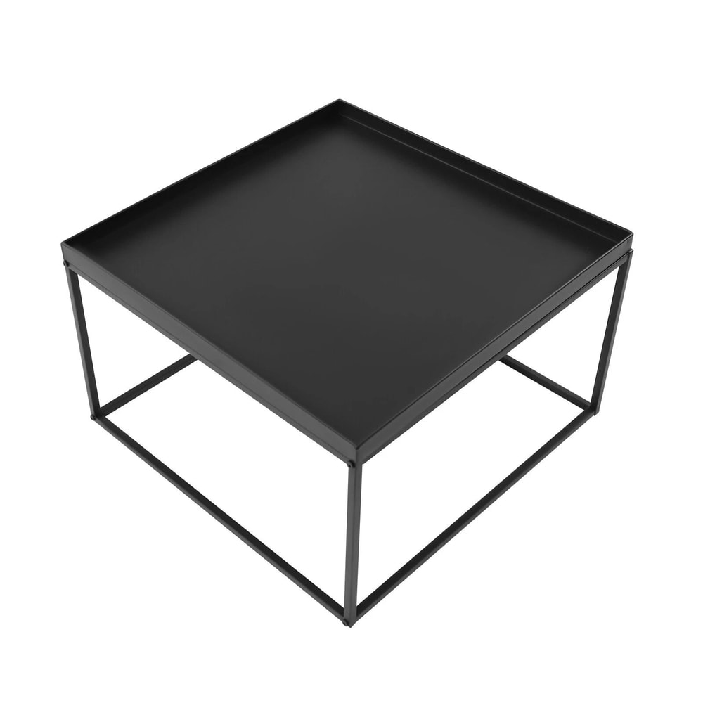 End TableSide Table For Home Office Metal Square Coffee Table Matt Black 3