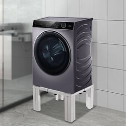 non-slip white double dual pedestal stand raiser for washing and drying machines