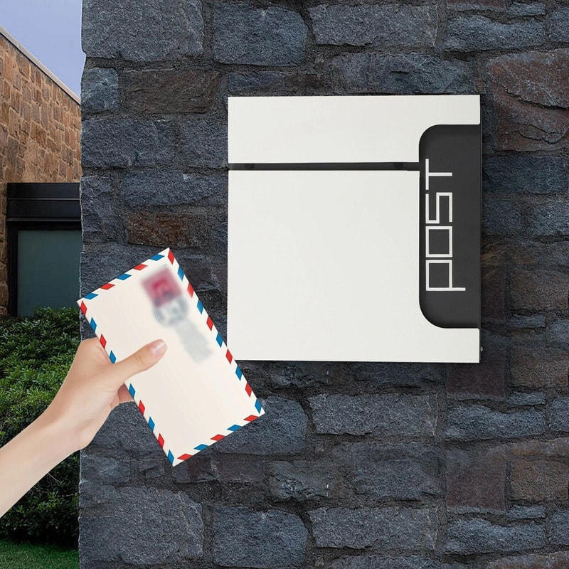 Stainless Steel Mail Letter Post Box Outdoor Wall Mount Lockable Mailbox 3