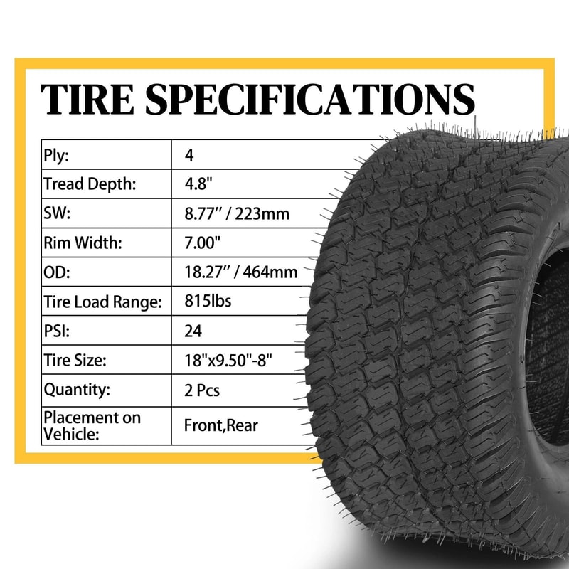 Durable 4 Ply Rated Lawn Mower Golf Cart Turf Tires Reliable Performance 3