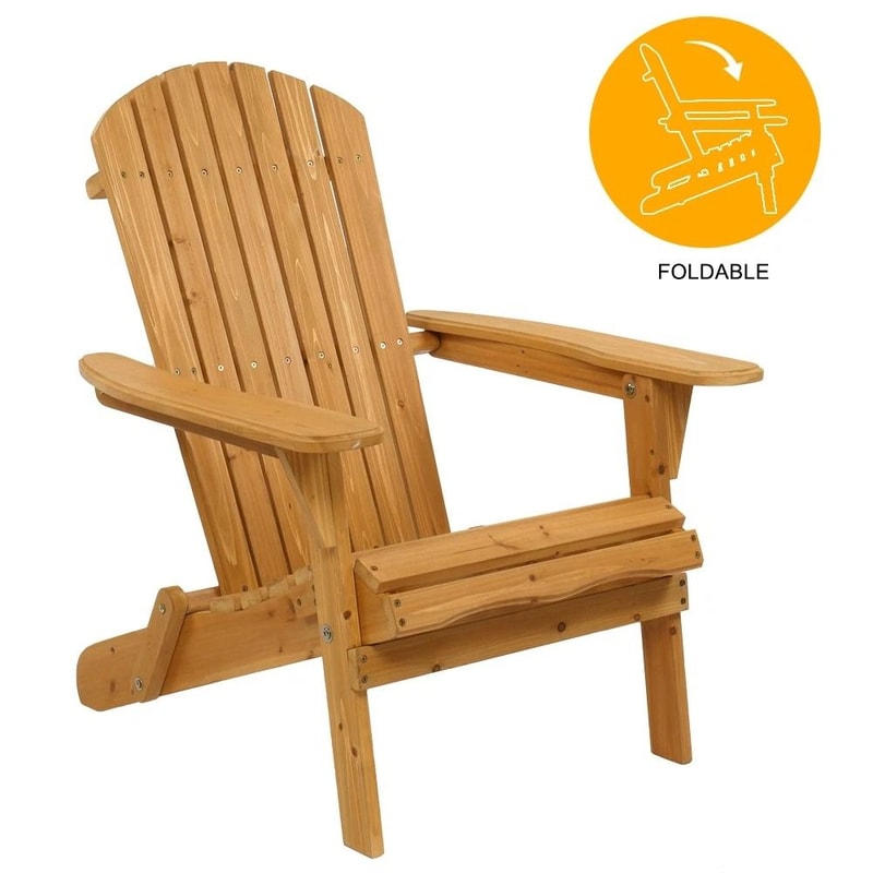Adirondack Chair Patio Furniture Foldable Fir Wood Lounge Seat 1