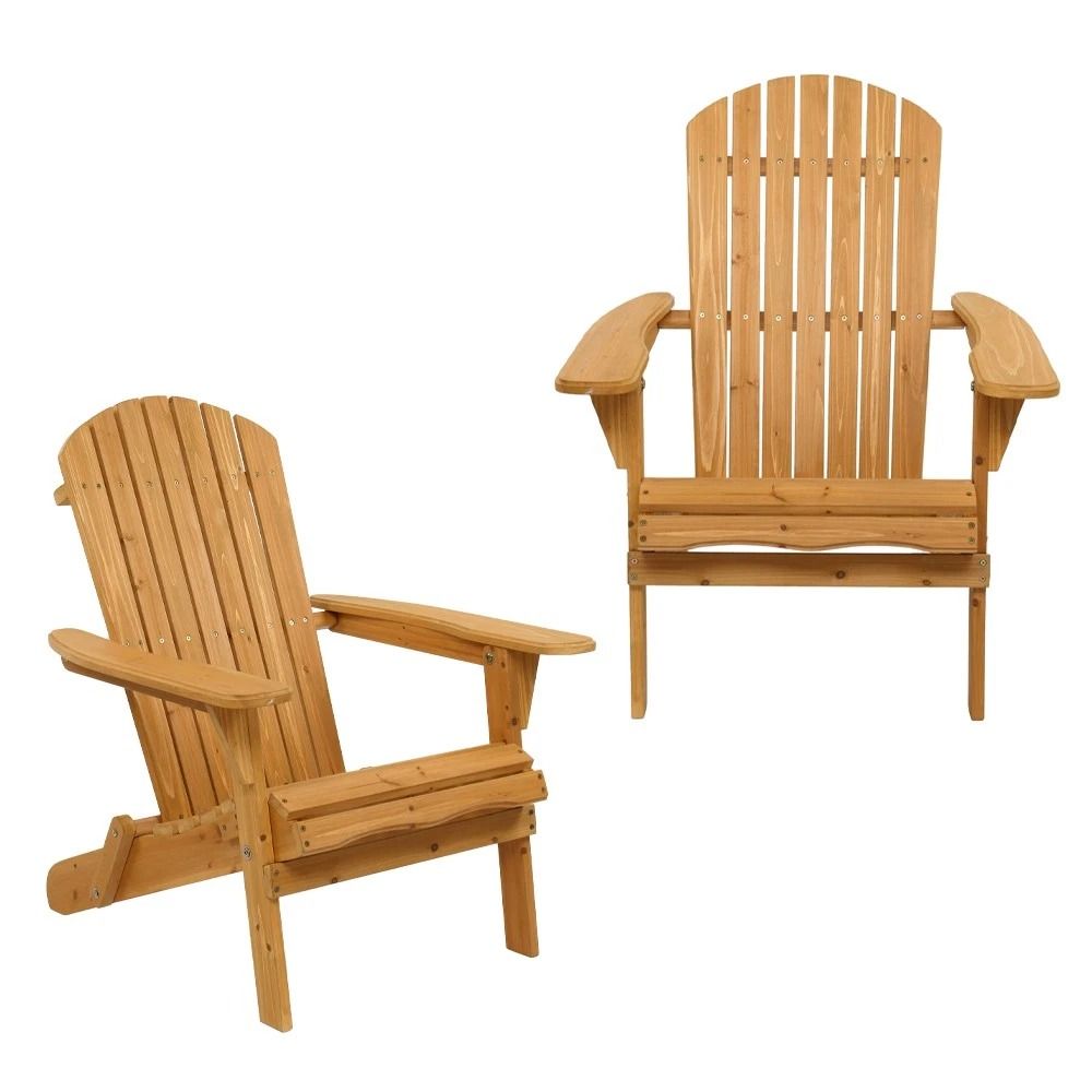 Adirondack Chair Patio Furniture Foldable Fir Wood Lounge Seat 7