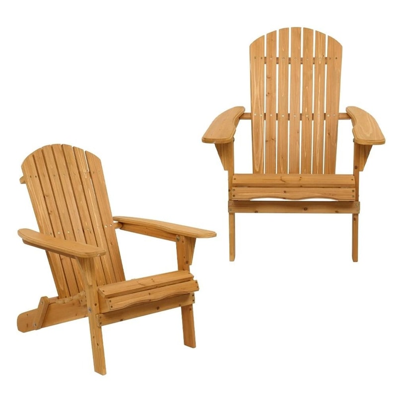 Adirondack Chair Patio Furniture Foldable Fir Wood Lounge Seat 7