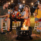 Metal Fire Pit With Spark Screen And Fire Poker For Outdoor Wood Burning Black 0
