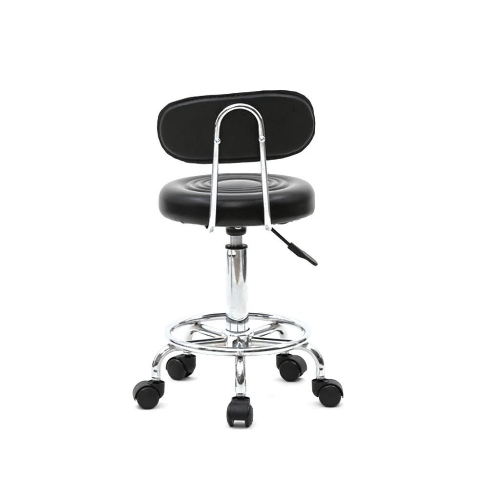 Swivel Salon Stool Chair With Adjustable Hydraulic Backrest And Rolling Wheels 4