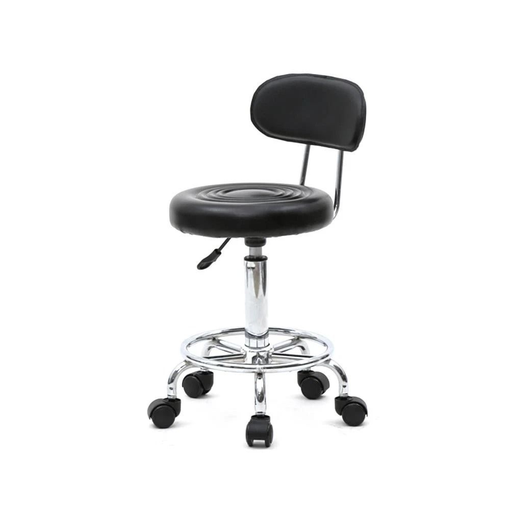 Swivel Salon Stool Chair With Adjustable Hydraulic Backrest And Rolling Wheels 6