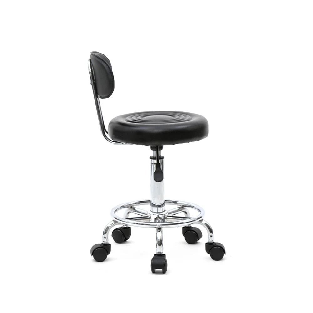 Swivel Salon Stool Chair With Adjustable Hydraulic Backrest And Rolling Wheels 8