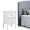 White 2Tier Drawer Nightstand Modern Bedside Storage Cabinet For Bedroom 9