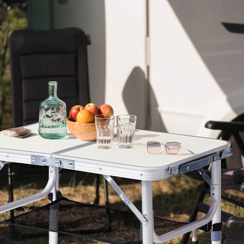 Portable Folding Camping Table With Adjustable Height For Outdoor Parties 6