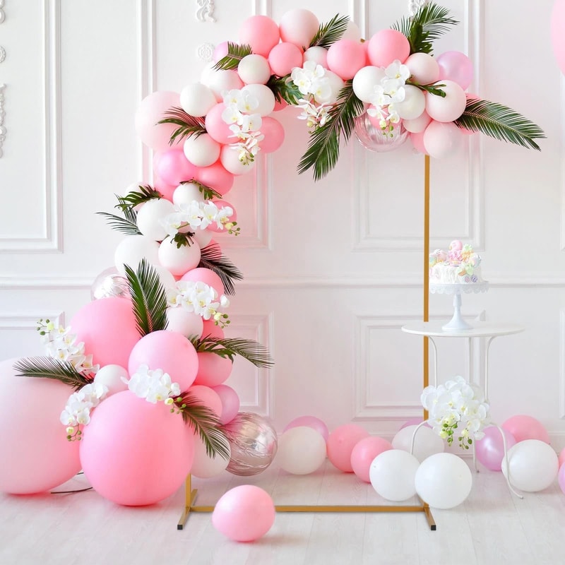 Arched Frame Wedding Arch Gold Metal Balloon Backdrop Stand For Events 2