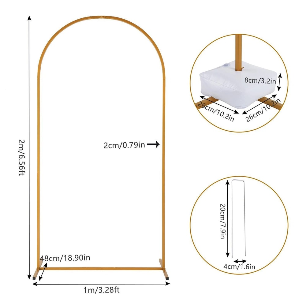 Arched Frame Wedding Arch Gold Metal Balloon Backdrop Stand For Events 3