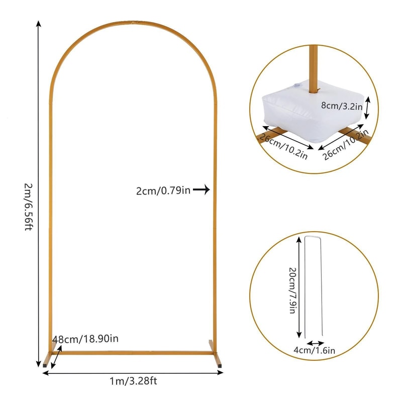 Arched Frame Wedding Arch Gold Metal Balloon Backdrop Stand For Events 3