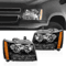 Chevy Suburban Tahoe Avalanche Black Amber Headlights Headlamps 0
