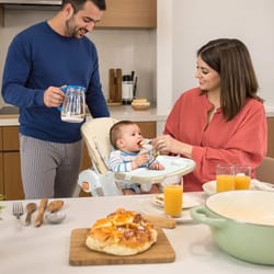 5-point safety harness baby high chair with adjustable footrest