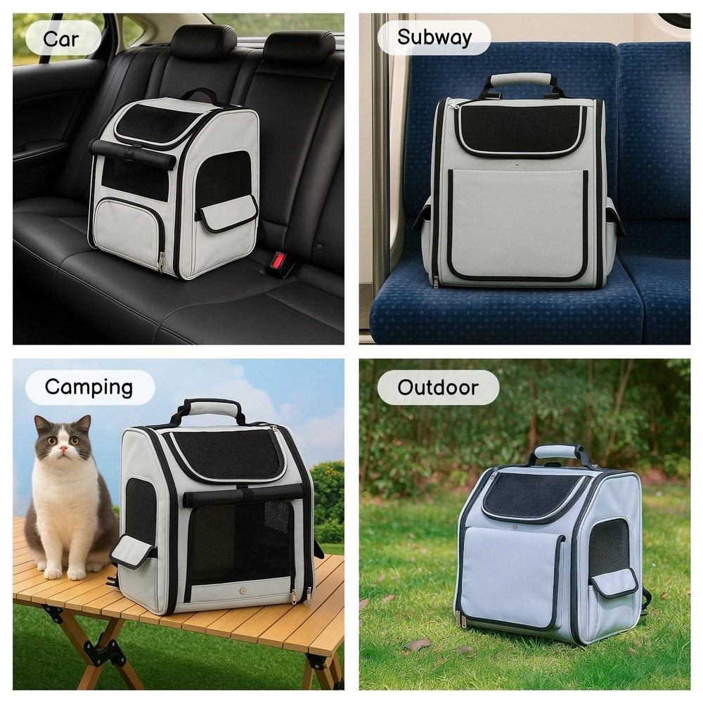 Outdoor Pet Backpack Carrier Capacity Expandable Cat Dog Carrier 2