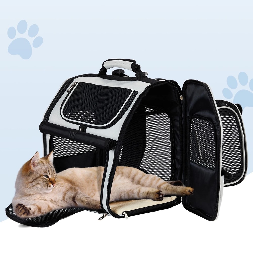 Outdoor Pet Backpack Carrier Capacity Expandable Cat Dog Carrier 8