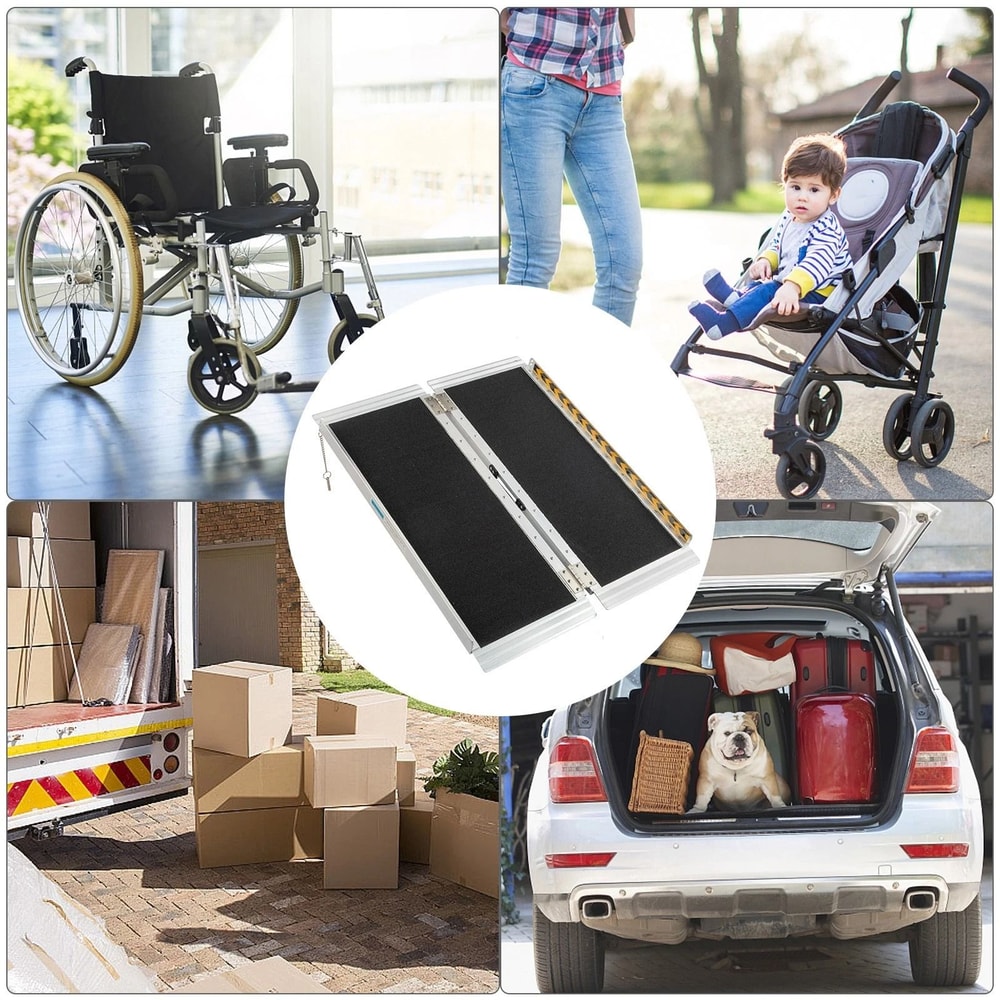 Portable Aluminum Folding Ramp For Wheelchairs Scooters NonSkid 6