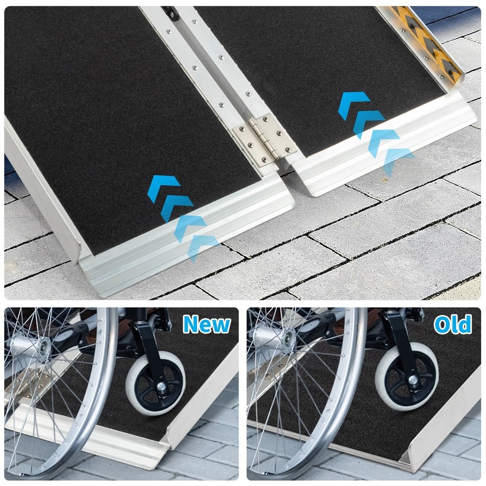 Portable Aluminum Folding Ramp For Wheelchairs Scooters NonSkid 7