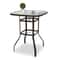Outdoor Bar Height Bistro Table Patio Bar Table Square With Glass Top 8