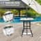 Outdoor Bar Height Bistro Table Patio Bar Table Square With Glass Top 3