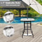 Outdoor Bar Height Bistro Table Patio Bar Table Square With Glass Top 3