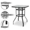 Outdoor Bar Height Bistro Table Patio Bar Table Square With Glass Top 4