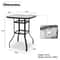 Outdoor Bar Height Bistro Table Patio Bar Table Square With Glass Top 5