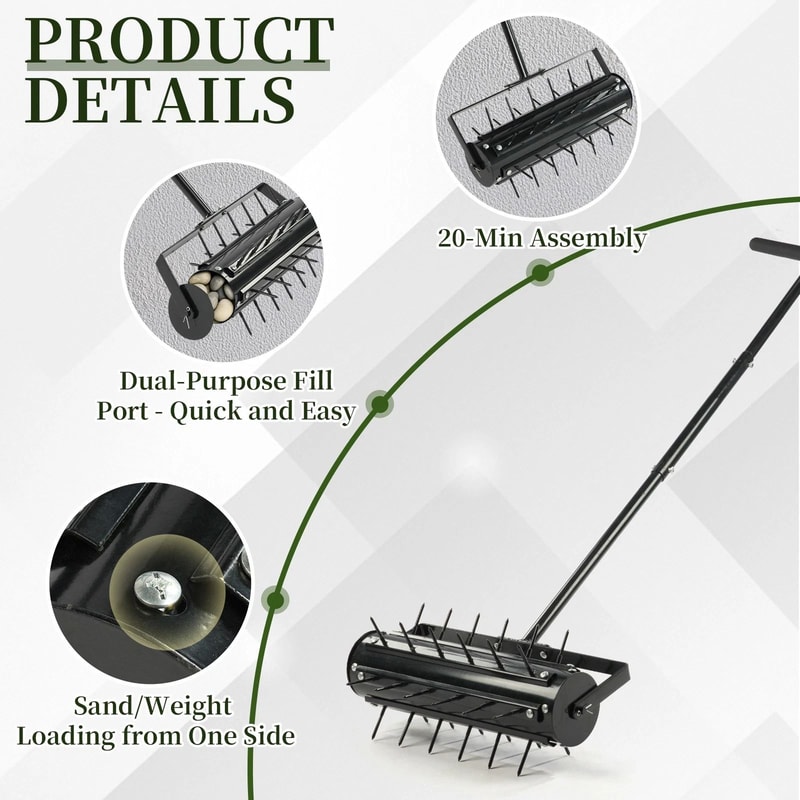 Rolling Aerator Lawn Tool Premium Heavy Duty Grass Tool For Effortless Lawn Aeration 3