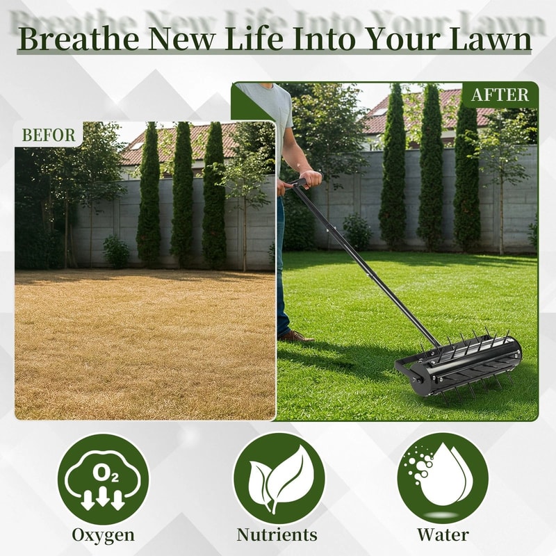 Rolling Aerator Lawn Tool Premium Heavy Duty Grass Tool For Effortless Lawn Aeration 6