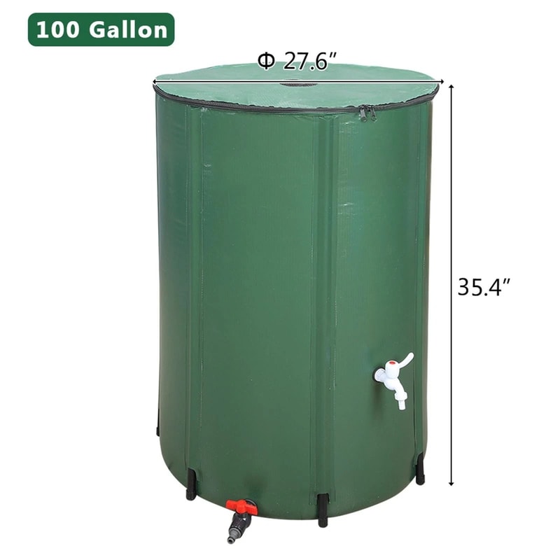 Portable Rain Barrel For Water Collection 100 Gallon Collapsable Rainwater Collector 3