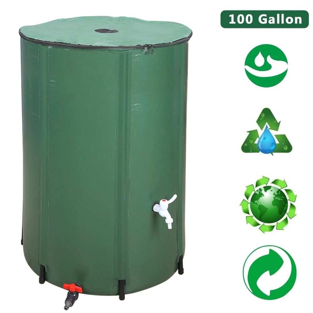Portable Rain Barrel For Water Collection 100 Gallon Collapsable Rainwater Collector 5