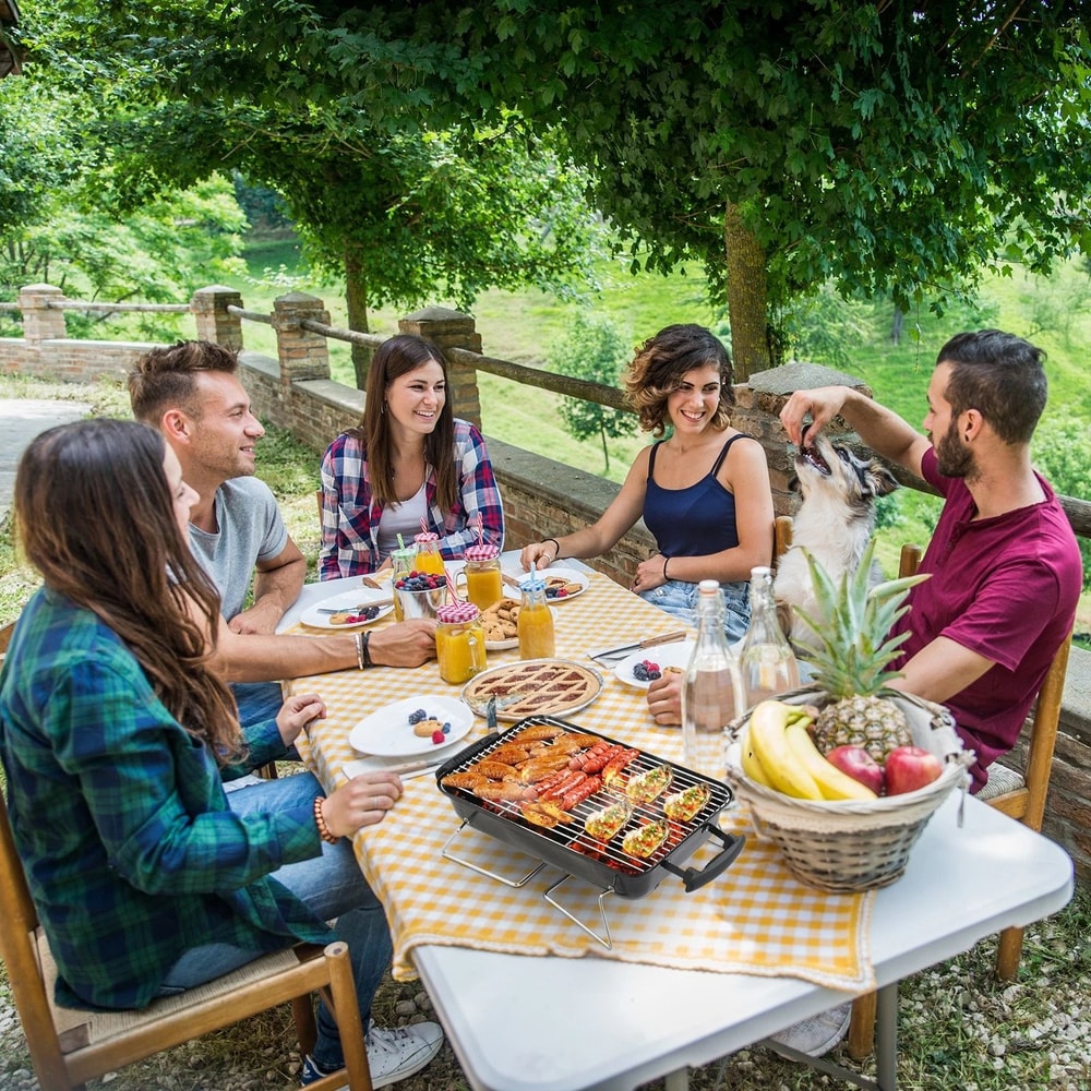 Charcoal Smoker Grill Portable Outdoor Tabletop BBQ For Camping Picnic 5